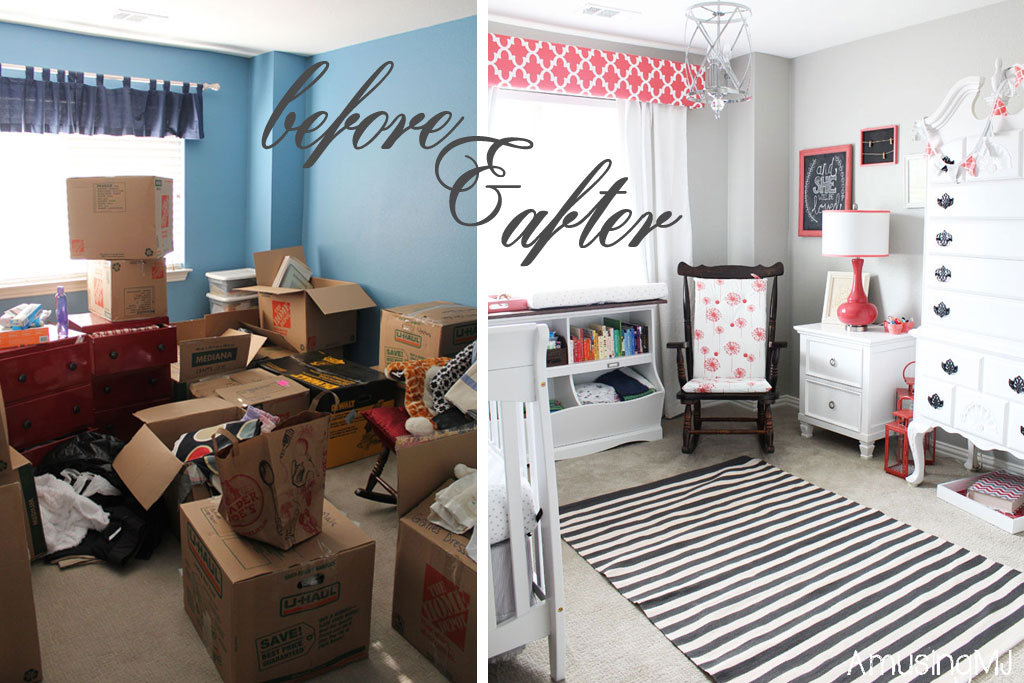 Girl's nursery before and after | www.amusingmj.com